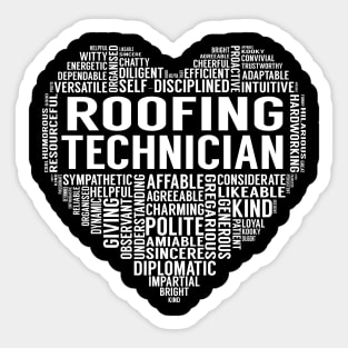 Roofing Technician Heart Sticker